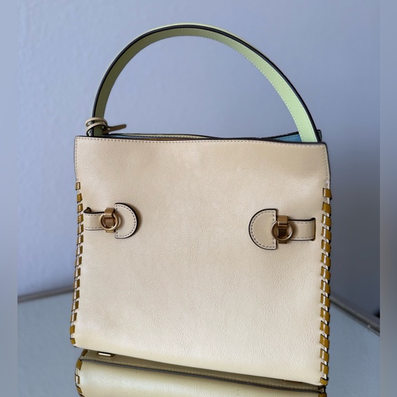 Like new Tory Burch Neutral Small Lee Radziwill Whipstitch Tote Bag $1,498 - Picture 5 of 12